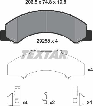 Textar 2925801 - Kit de plaquettes de frein, frein à disque cwaw.fr