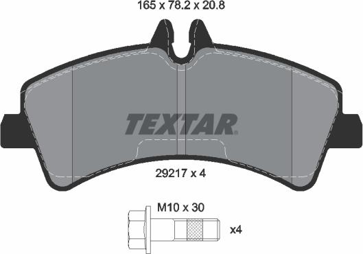 Textar 2921702 - Kit de plaquettes de frein, frein à disque cwaw.fr