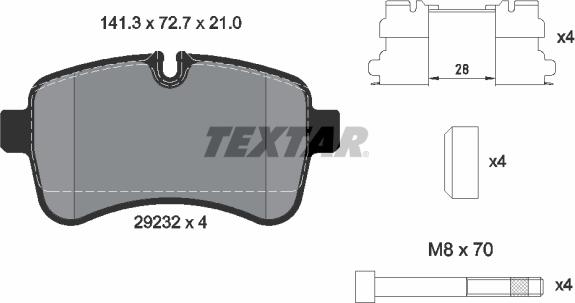 Textar 2923201 - Kit de plaquettes de frein, frein à disque cwaw.fr