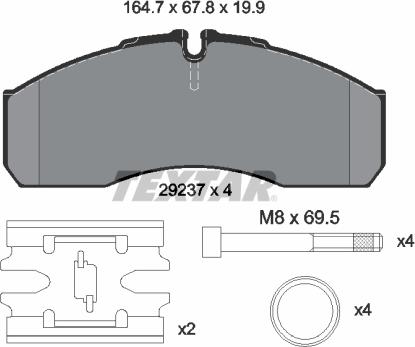 Textar 2923701 - Kit de plaquettes de frein, frein à disque cwaw.fr