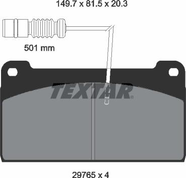 Textar 2976502 - Kit de plaquettes de frein, frein à disque cwaw.fr