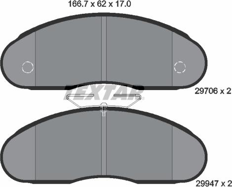 Textar 2970602 - Kit de plaquettes de frein, frein à disque cwaw.fr