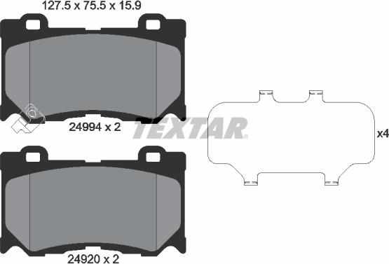 Textar 2499401 - Kit de plaquettes de frein, frein à disque cwaw.fr