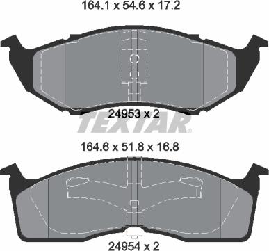 Textar 2495301 - Kit de plaquettes de frein, frein à disque cwaw.fr