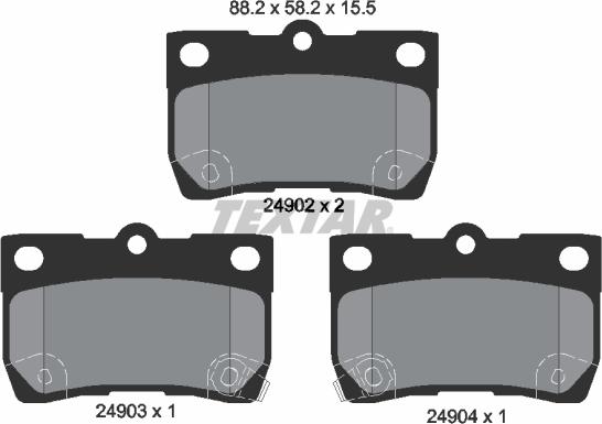 Textar 2490201 - Kit de plaquettes de frein, frein à disque cwaw.fr