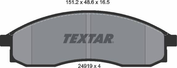 Textar 2491901 - Kit de plaquettes de frein, frein à disque cwaw.fr