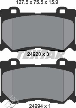 Textar 2492001 - Kit de plaquettes de frein, frein à disque cwaw.fr