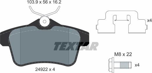 Textar 2492204 - Kit de plaquettes de frein, frein à disque cwaw.fr