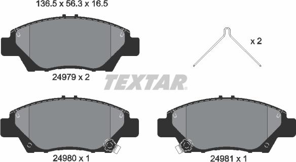 Textar 2497901 - Kit de plaquettes de frein, frein à disque cwaw.fr