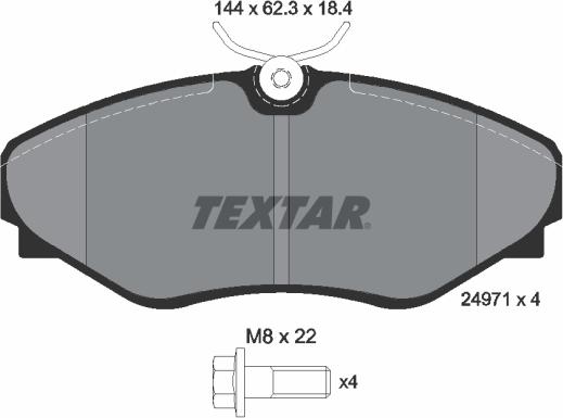 Textar 2497101 - Kit de plaquettes de frein, frein à disque cwaw.fr