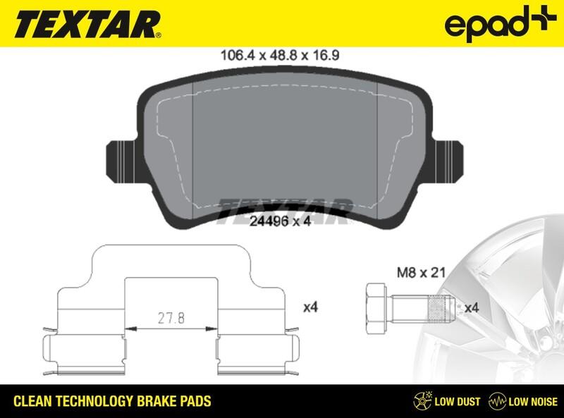 Textar 2449601CP - Kit de plaquettes de frein, frein à disque cwaw.fr