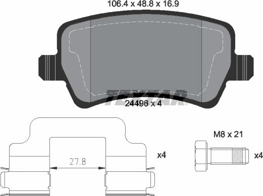 Textar 2449601 - Kit de plaquettes de frein, frein à disque cwaw.fr