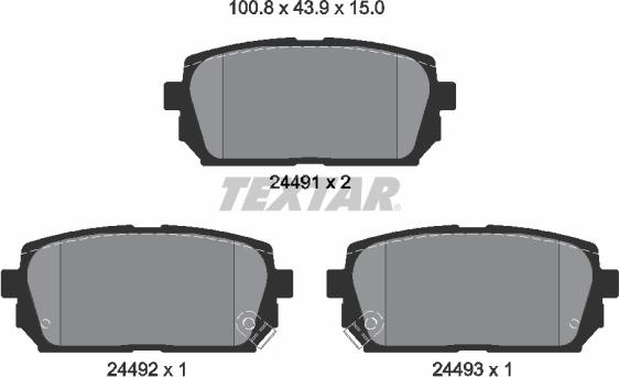 Textar 2449101 - Kit de plaquettes de frein, frein à disque cwaw.fr