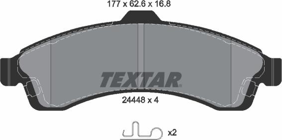 Textar 2444801 - Kit de plaquettes de frein, frein à disque cwaw.fr