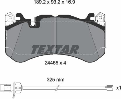 Textar 2445501 - Kit de plaquettes de frein, frein à disque cwaw.fr