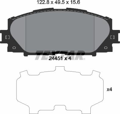 Textar 2445101 - Kit de plaquettes de frein, frein à disque cwaw.fr