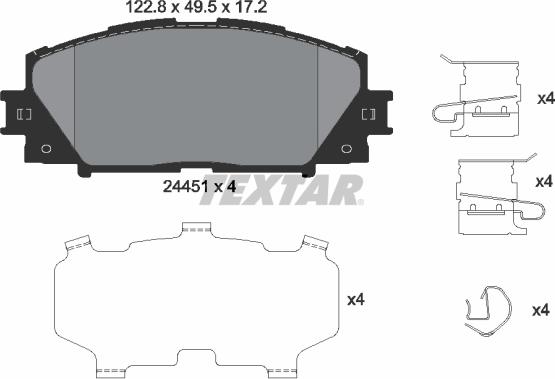 Textar 2445103 - Kit de plaquettes de frein, frein à disque cwaw.fr