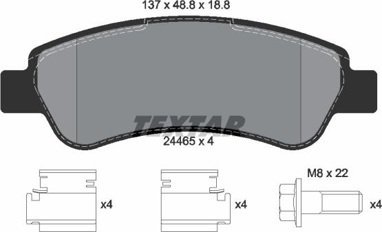 Textar _2446501 - Kit de plaquettes de frein, frein à disque cwaw.fr