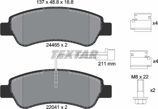 Textar 2446503 - Kit de plaquettes de frein, frein à disque cwaw.fr