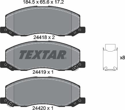 Textar 2441801 - Kit de plaquettes de frein, frein à disque cwaw.fr