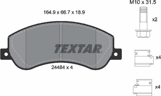 Textar 2448404 - Kit de plaquettes de frein, frein à disque cwaw.fr