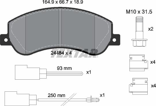 Textar 2448401 - Kit de plaquettes de frein, frein à disque cwaw.fr