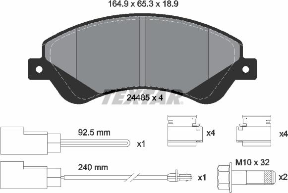 Textar 2448501 - Kit de plaquettes de frein, frein à disque cwaw.fr