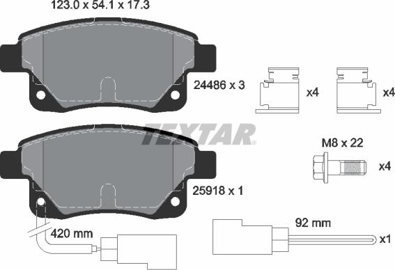 Textar 2448601 - Kit de plaquettes de frein, frein à disque cwaw.fr