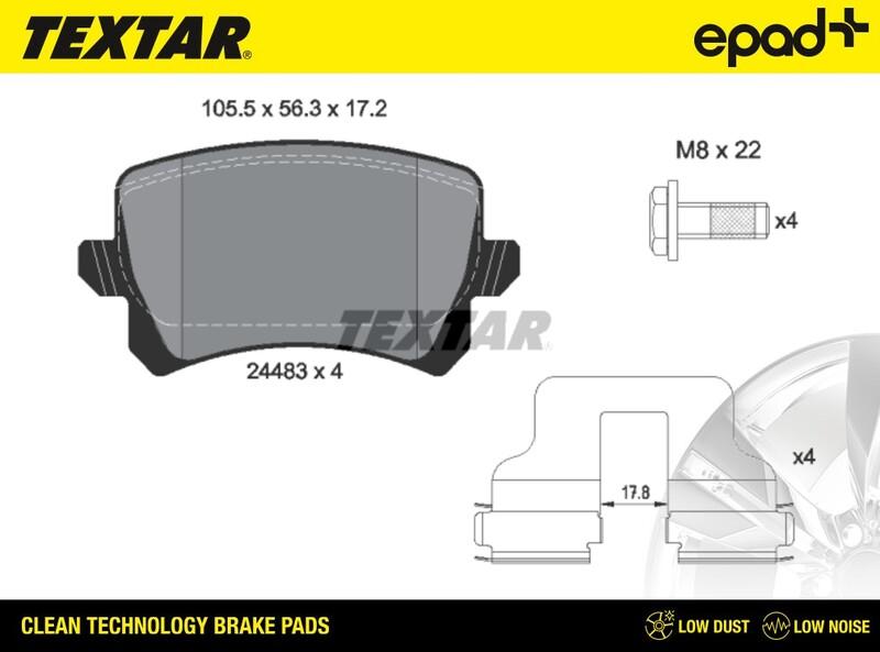 Textar 2448301CP - Kit de plaquettes de frein, frein à disque cwaw.fr