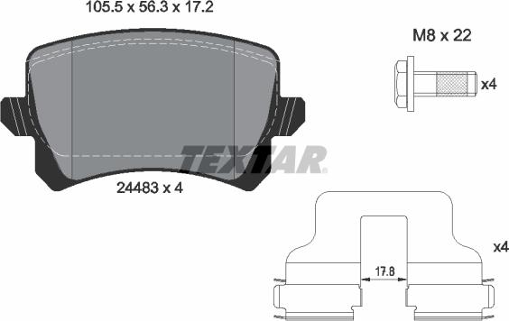 Textar 2448301 - Kit de plaquettes de frein, frein à disque cwaw.fr