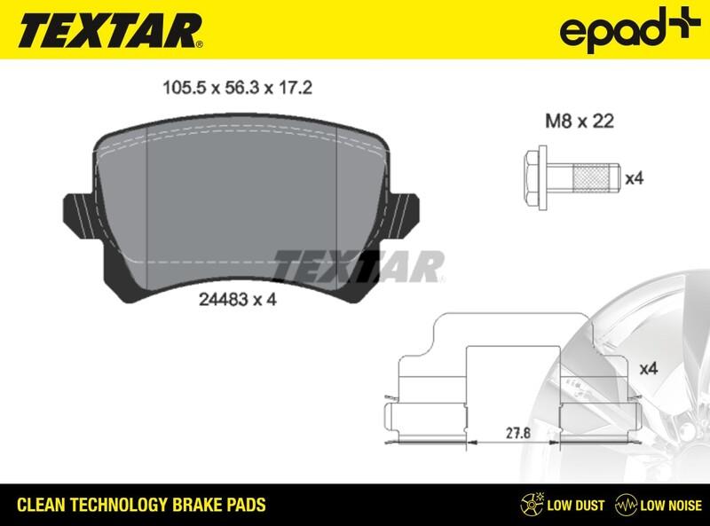 Textar 2448302CP - Kit de plaquettes de frein, frein à disque cwaw.fr