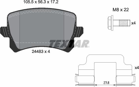 Textar 2448302 - Kit de plaquettes de frein, frein à disque cwaw.fr