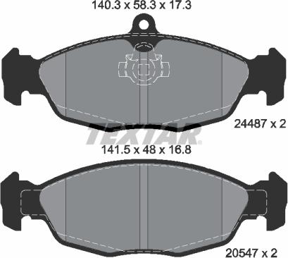 Textar 2448701 - Kit de plaquettes de frein, frein à disque cwaw.fr