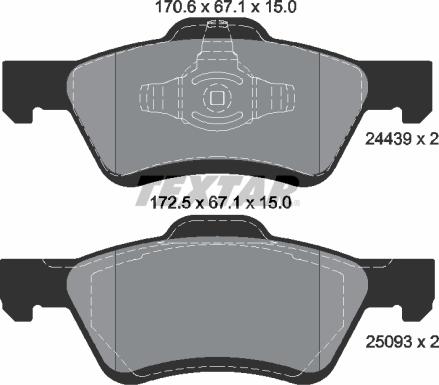 Textar 2443901 - Kit de plaquettes de frein, frein à disque cwaw.fr