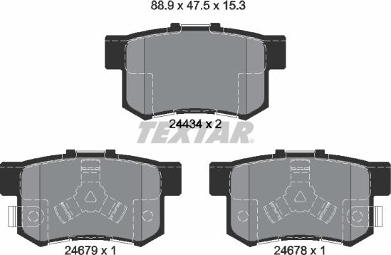 Textar 2443402 - Kit de plaquettes de frein, frein à disque cwaw.fr