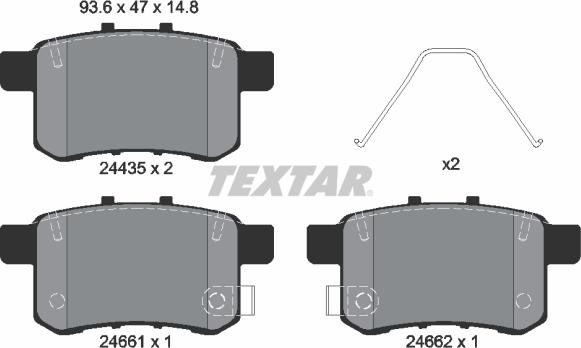 Textar 2443501 - Kit de plaquettes de frein, frein à disque cwaw.fr