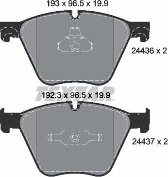 Textar 2443601 - Kit de plaquettes de frein, frein à disque cwaw.fr