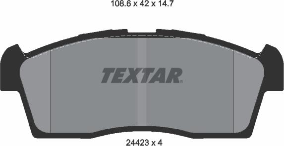 Textar 2442301 - Kit de plaquettes de frein, frein à disque cwaw.fr