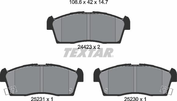 Textar 2442302 - Kit de plaquettes de frein, frein à disque cwaw.fr