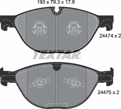 Textar 2447401 - Kit de plaquettes de frein, frein à disque cwaw.fr