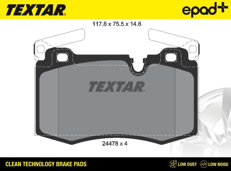 Textar 2447801CP - Kit de plaquettes de frein, frein à disque cwaw.fr