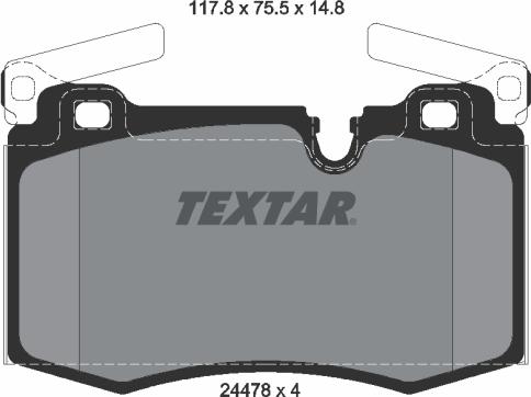 Textar 2447801 - Kit de plaquettes de frein, frein à disque cwaw.fr