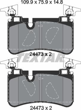 Textar 2447301 - Kit de plaquettes de frein, frein à disque cwaw.fr