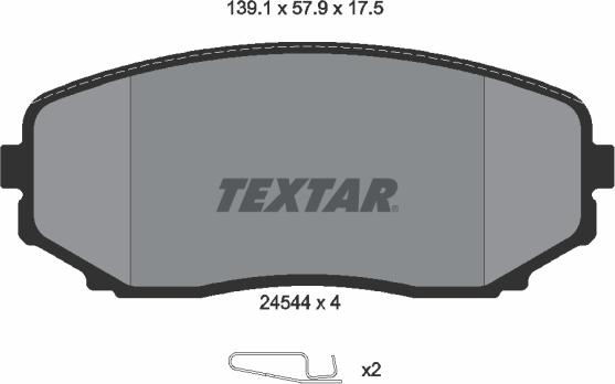 Textar 2454401 - Kit de plaquettes de frein, frein à disque cwaw.fr