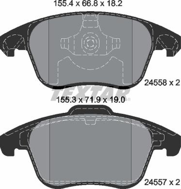 Textar 2455801 - Kit de plaquettes de frein, frein à disque cwaw.fr