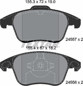 Textar 2455701 - Kit de plaquettes de frein, frein à disque cwaw.fr