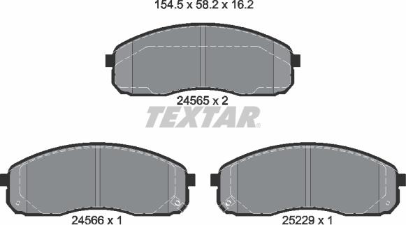 Textar 2456501 - Kit de plaquettes de frein, frein à disque cwaw.fr