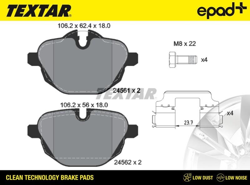 Textar 2456101CP - Kit de plaquettes de frein, frein à disque cwaw.fr