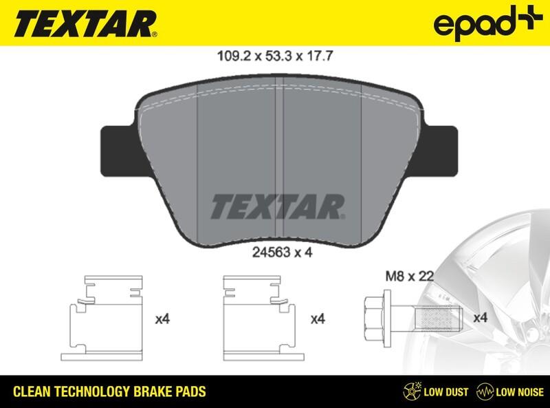 Textar 2456301CP - Kit de plaquettes de frein, frein à disque cwaw.fr