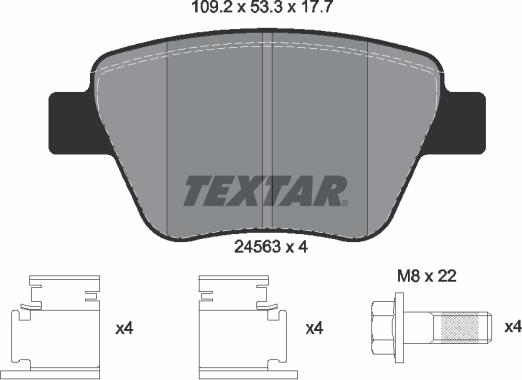 Textar 2456301 - Kit de plaquettes de frein, frein à disque cwaw.fr